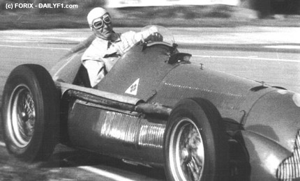 Dr. Giuseppe 'Nino' Farina beim ersten Grand Prix 1950 in Silverstone.