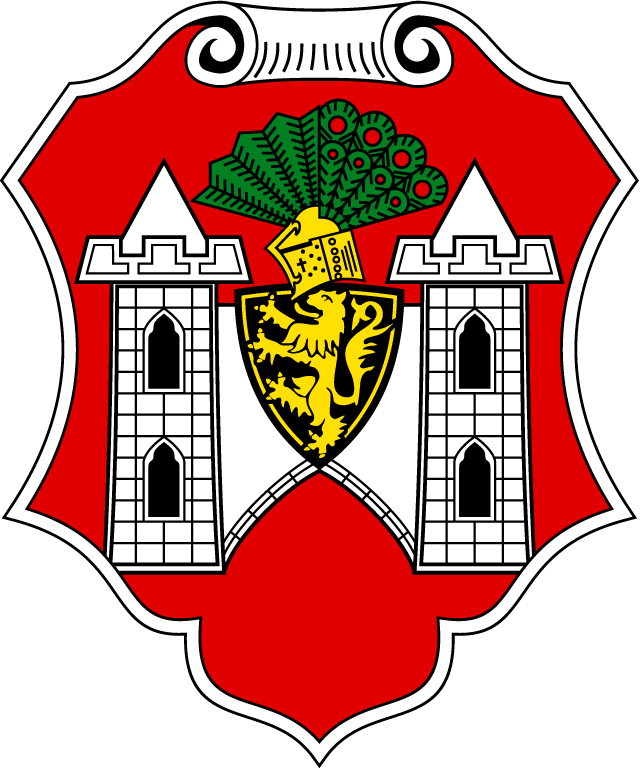 Wappen der Spitzenstadt Plauen mit Barockschild