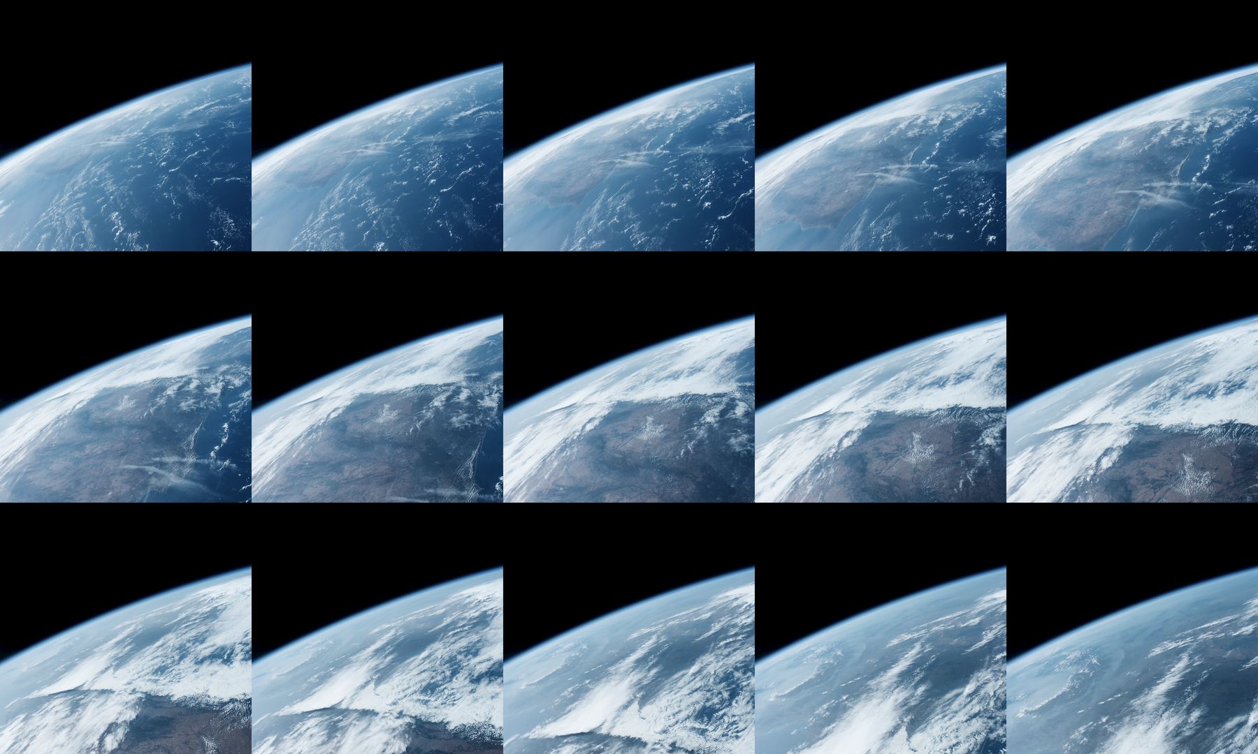 15 Bilder aus der Reihe ISS044-E-6157 bis 6643