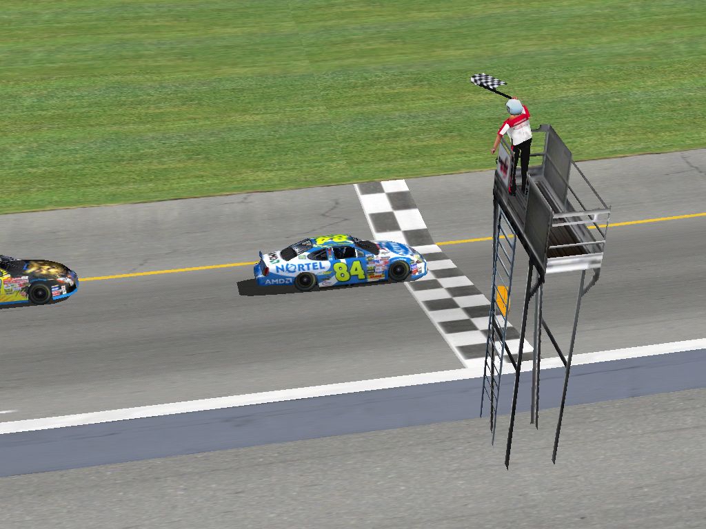 Schwarz/Weiß-karierte Flagge für den Sieger