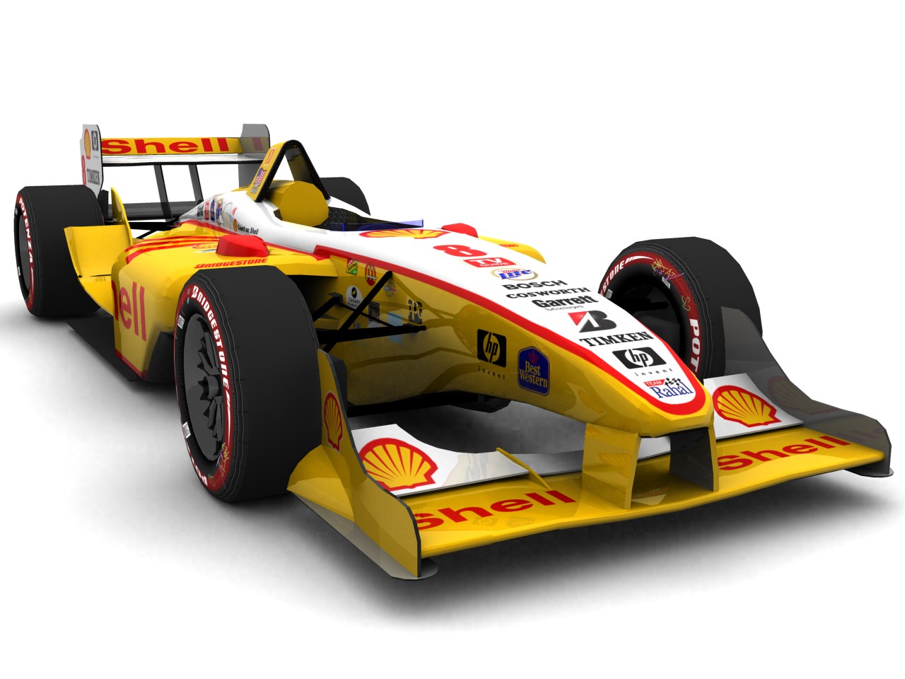 2002 Team Rahal, #8, Jimmy Vasser, Panoz Elan DP01, Cosworth XFE, Bridgestone Potenza, Shell (Blick von vorn, rechts)