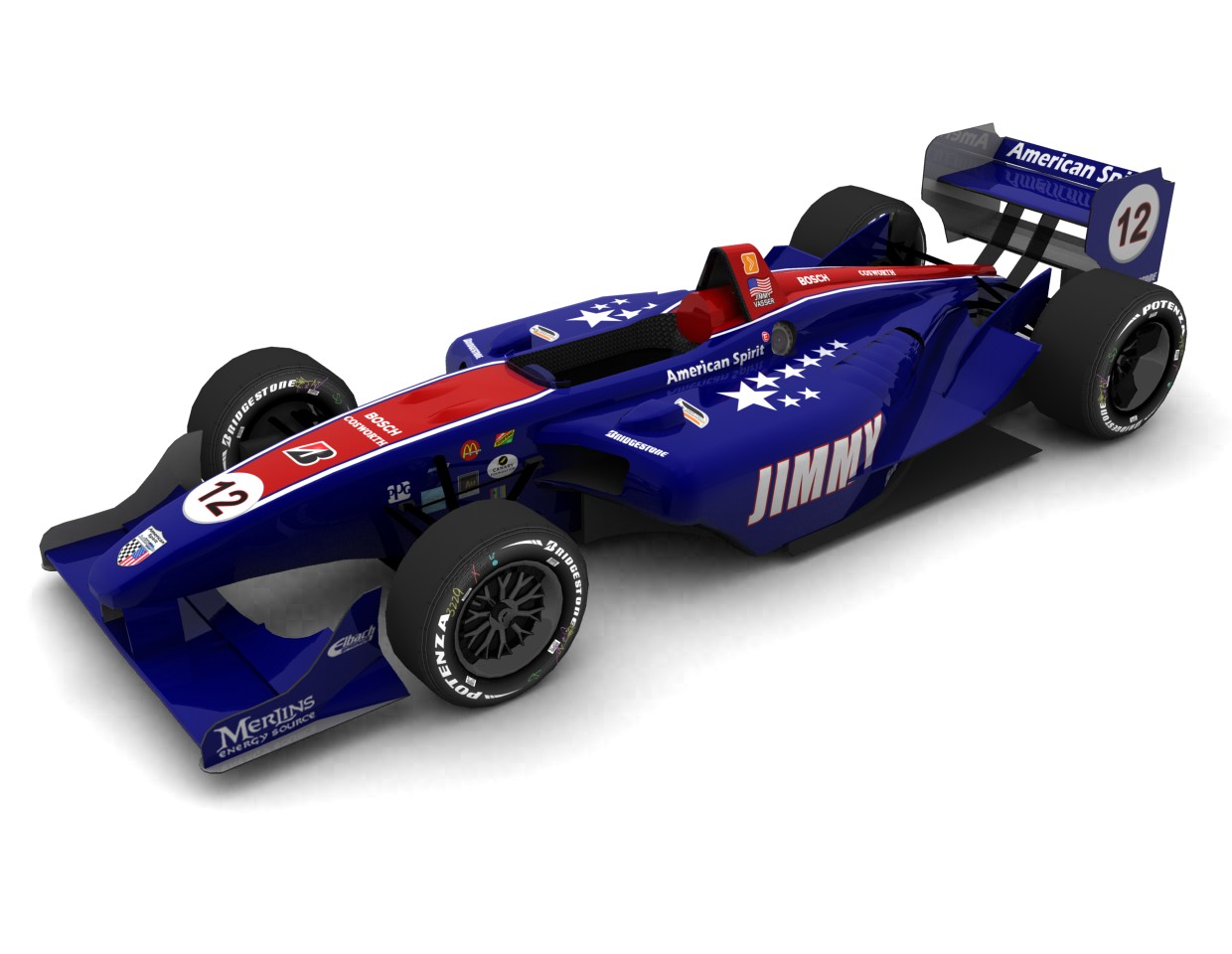 2003 American Spirit Team Johansson, #12, Jimmy Vasser, Panoz Elan DP01, Cosworth XFE, Bridgestone Potenza, &mdash; (Blick von vorn, links, erhöht)