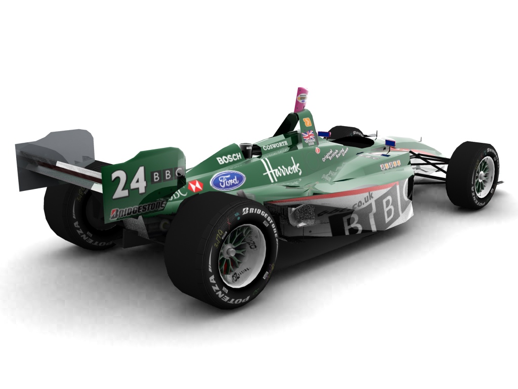 2006 BBC Racing, #24, Katherine Legge, Lola LT B03/00, Ford-Cosworth XFE, Bridgestone Potenza, BBC (Blick von hinten, links)