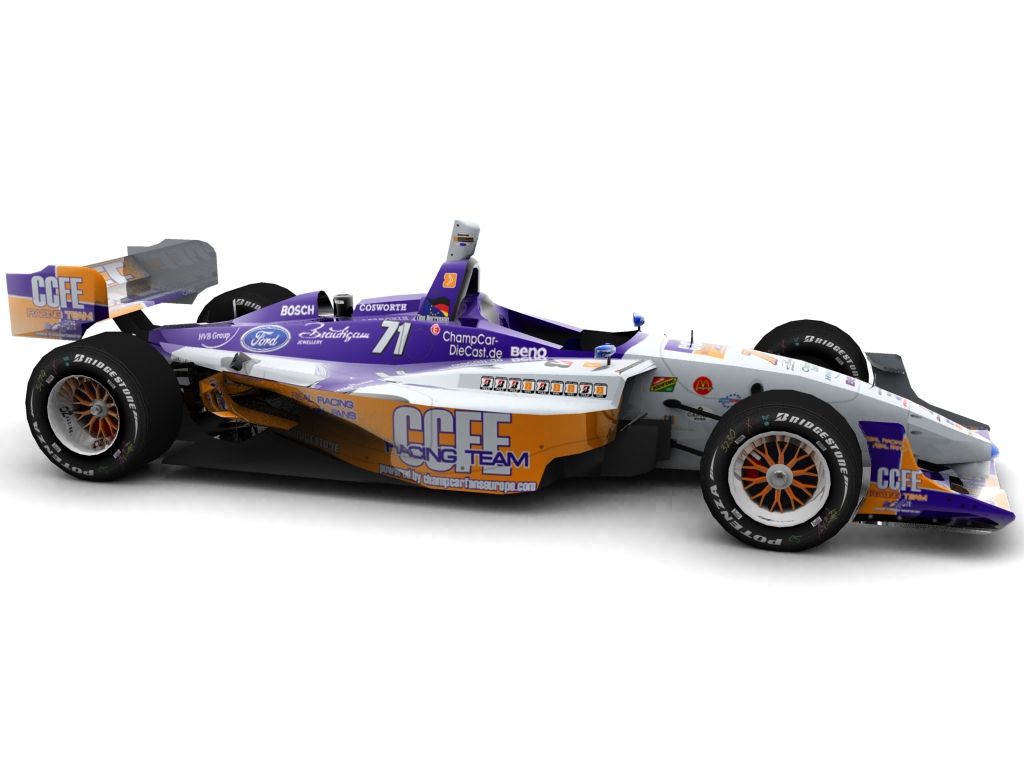 2006 CCFE Racing Team, #71, Tino Herrmann, Lola LT B03/00, Ford-Cosworth XFE, Bridgestone Potenza, ChampCarFansEurope.com (Blick seitlich, rechts)