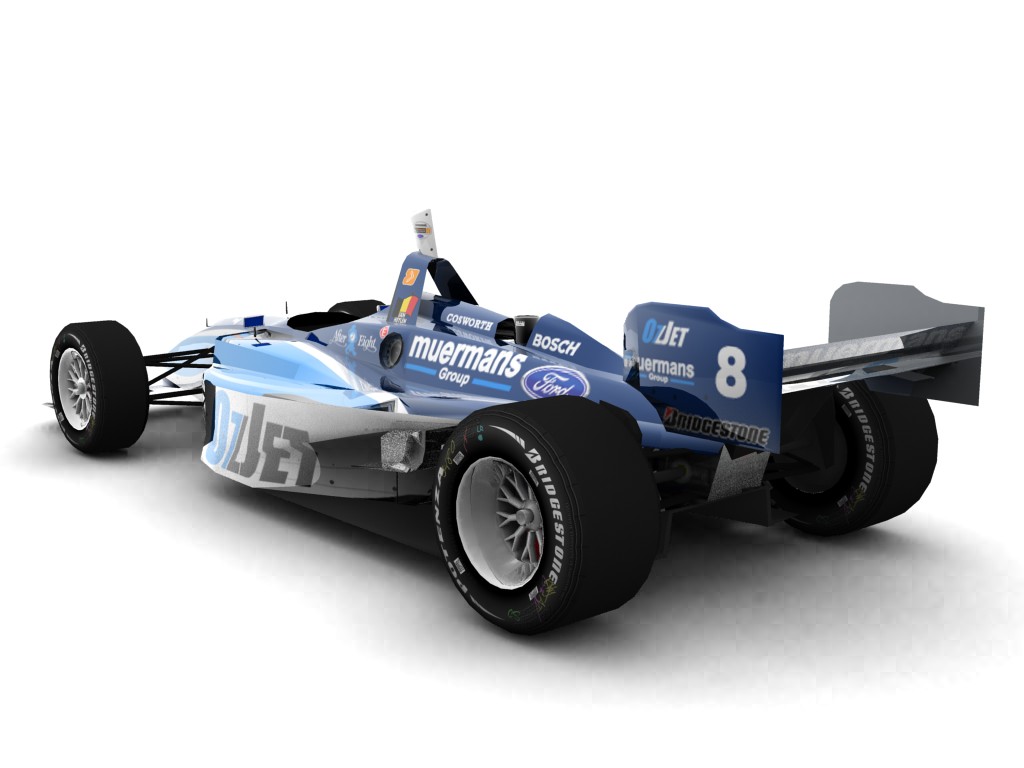 2006 Minardi Team USA, #8, Jan Heylen, Lola LT B03/00, Ford-Cosworth XFE, Bridgestone Potenza, OzJet (Blick von hinten, links)