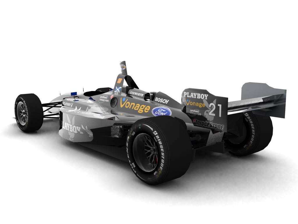 2006 Pacific Coast Motorsports, #21, Ryan Dalziel, Lola LT B03/00, Ford-Cosworth XFE, Bridgestone Potenza, Playboy (Blick von hinten, links)