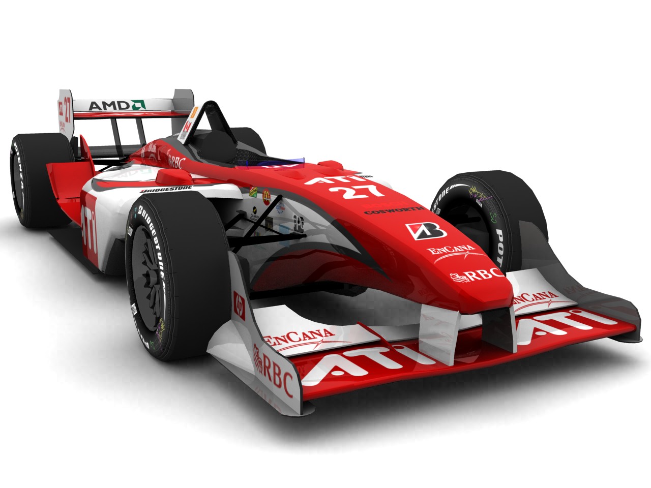 2007 Conquest Racing, #27, Andrew Ranger, Panoz Elan DP01, Cosworth XFE, Bridgestone Potenza, Array Technologies Incorporated (ATI) (Blick von vorn, rechts)