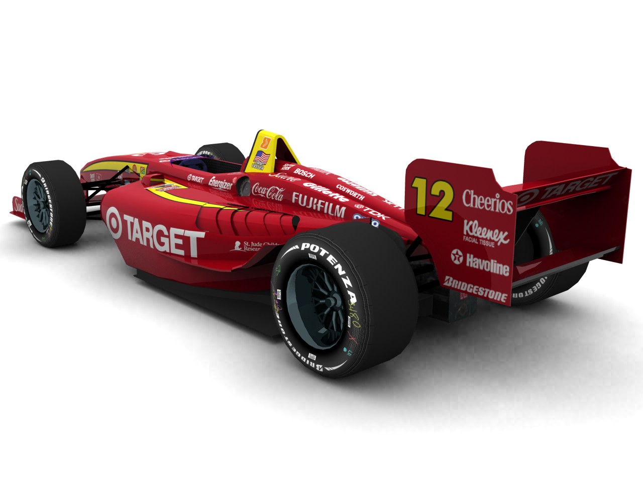 1996 – 2001 Chip Ganassi Racing, #12, Jimmy Vasser, Panoz Elan DP01, Cosworth XFE, Bridgestone Potenza, Target (Blick von hinten, links)
