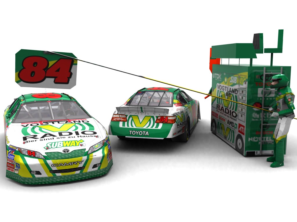 2007 Stannigel Vogtland Racing, #884, Alexander Stannigel, Toyota Camry, Goodyear Eagle, Vogtlandradio/Subway (Blick auf Heck sowie Front & Pitcrew)