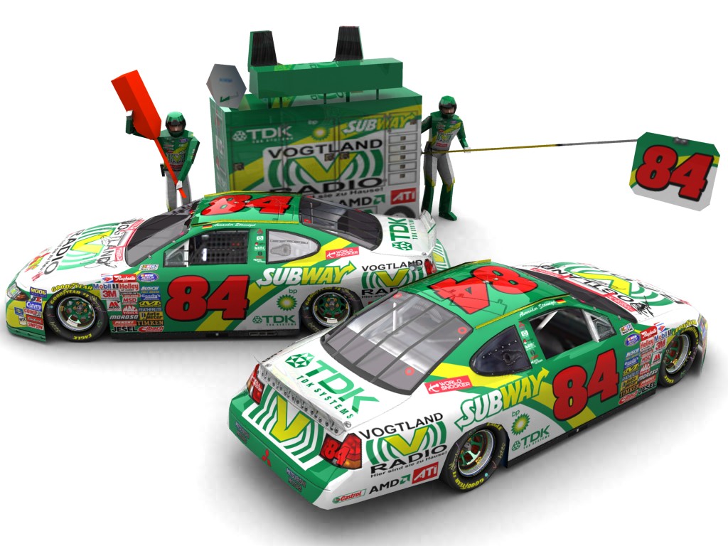 2007 Stannigel Vogtland Racing, #884, Alexander Stannigel, Mitsubishi Carisma I, Goodyear Eagle, Vogtlandradio/Subway (Seitlicher Blick auf zwei Fahrzeuge & Pitcrew)