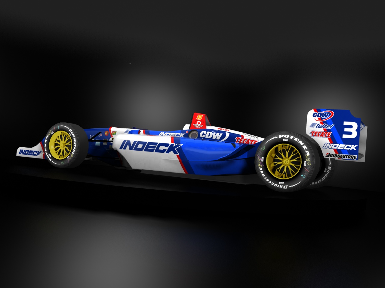 2008 Forsythe-Pettit Racing, #3, Paul Tracy, Panoz Elan DP01, Cosworth XFE, Bridgestone Potenza, Indeck (Blick seitlich, links, bodennah)