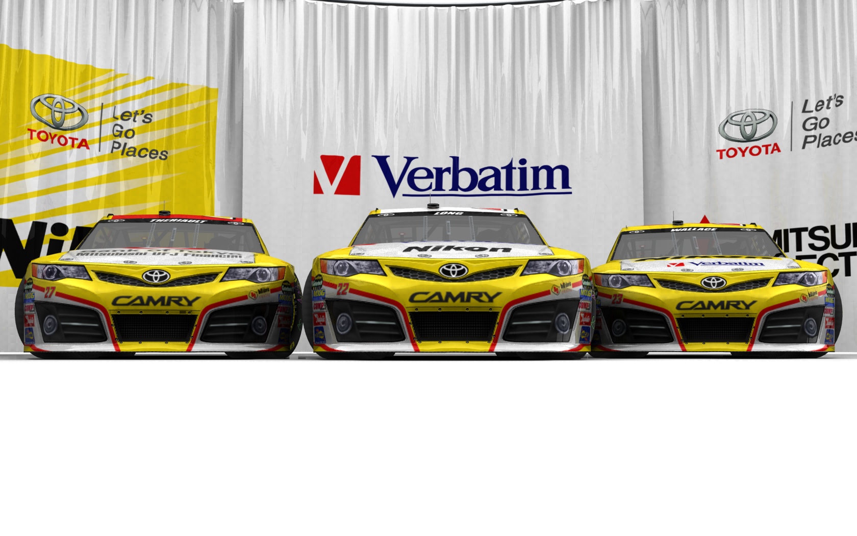 2013 Bill Davis Racing, Alle drei Fahrzeuge (Blick von vorn, bodennähe)