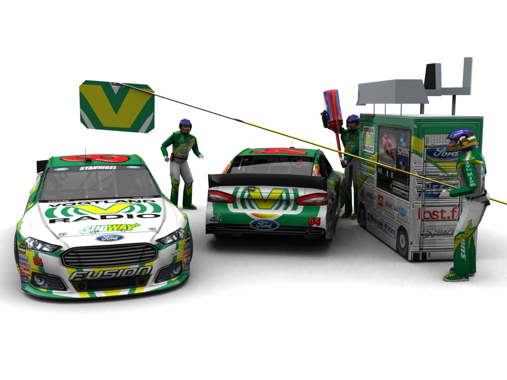 2013 Stannigel Vogtland Racing, #884, Alexander Stannigel, Ford Fusion II, Goodyear Eagle, Vogtlandradio/Subway (Blick auf Heck sowie Front & Pitcrew)