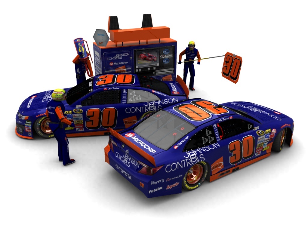 2013 Turner Scott Motorsports, #130, Alex Tagliani, Toyota Camry XV50, Goodyear Eagle, Johnson Controls (Seitlicher Blick auf zwei Fahrzeuge & Pitcrew)