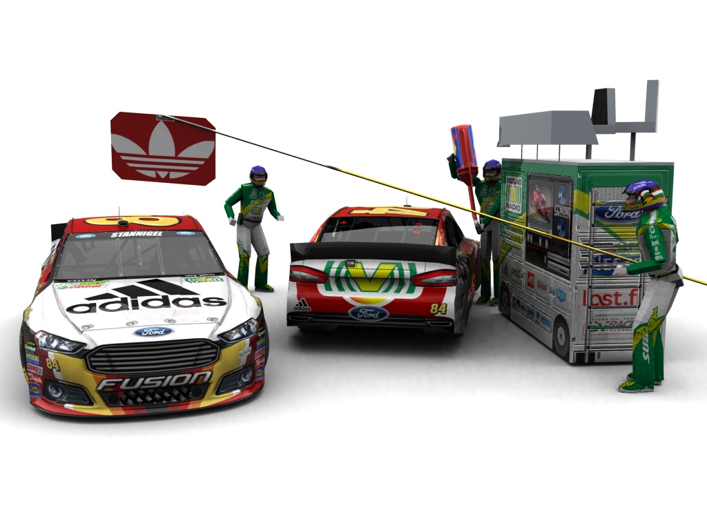 2014 Stannigel Vogtland Racing, #884, Alexander Stannigel, Ford Fusion II, Goodyear Eagle, Adidas (Blick auf Heck sowie Front & Pitcrew)