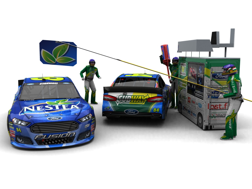 2014 Stannigel Vogtland Racing, #884, Alexander Stannigel, Ford Fusion II, Goodyear Eagle, Nestea (Blick auf Heck sowie Front & Pitcrew)