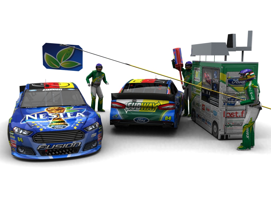 2014 Stannigel Vogtland Racing, #884, Alexander Stannigel, Ford Fusion II, Goodyear Eagle, Nestea Germany Football World Champions (Blick auf Heck sowie Front & Pitcrew)