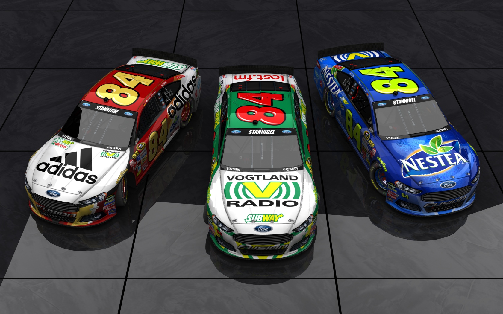 2014 Stannigel Vogtland Racing, Drei Fahrzeuge (Blick erhöht, von vorn)