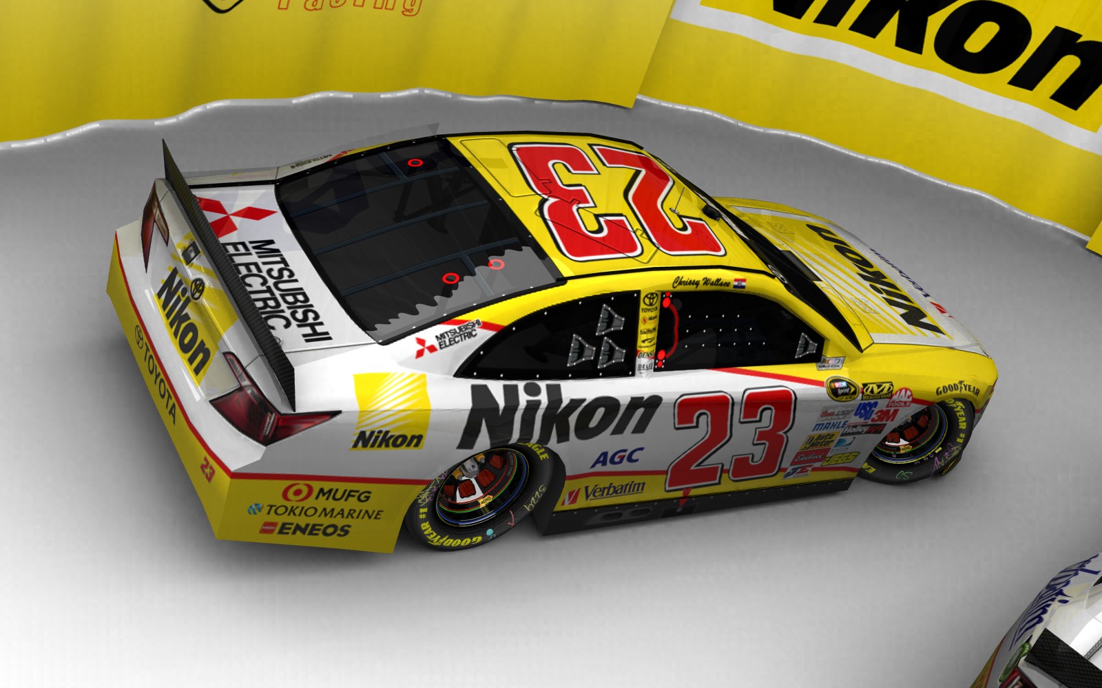 2025 Bill Davis Racing, #123, Chrissy Wallace, Toyota Camry XV50, Goodyear Eagle, Nikon (Blick von hinten, rechts, erhöht)