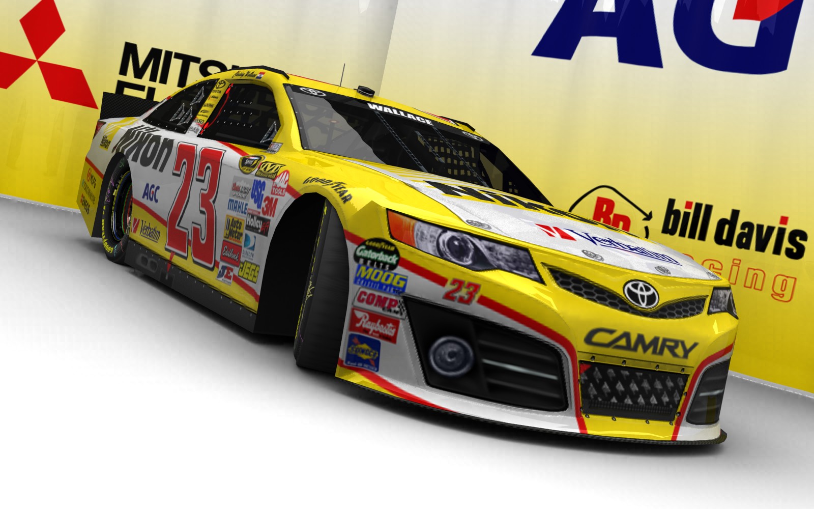 2025 Bill Davis Racing, #123, Chrissy Wallace, Toyota Camry XV50, Goodyear Eagle, Nikon (Blick von vorn, rechts, bodennah)