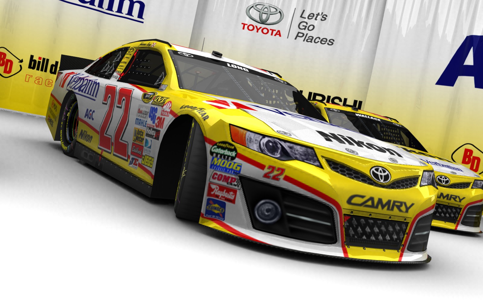 2025 Bill Davis Racing, #122, Johanna Long, Toyota Camry XV50, Goodyear Eagle, Verbatim (Blick von vorn, rechts, bodennah)