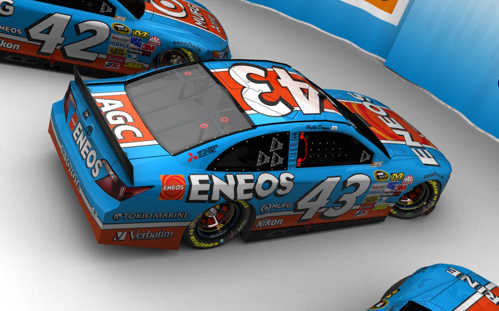 2025 Petty Enterprises, #243, Hailie Deegan, Toyota Camry XV50, Goodyear Eagle, Eneos (Blick von hinten, rechts, erhöht)