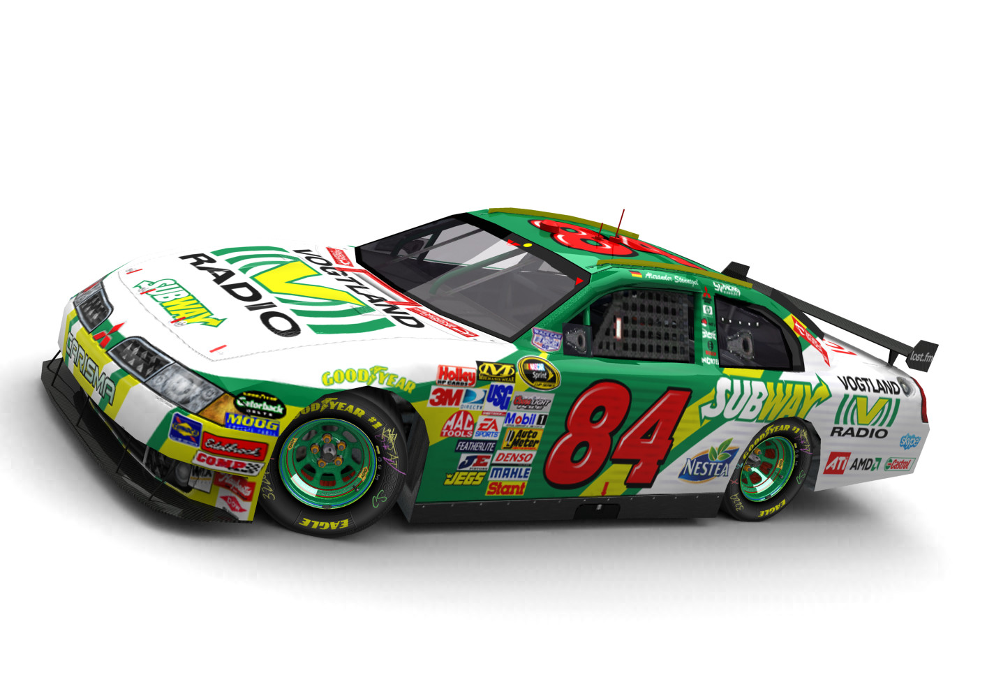 Stannigel Vogtland Racing, Mitsubishi Carisma II 2009, Simodified COT, NASCAR Sprint Cup Series (Blick von vorn, links, erhöht)