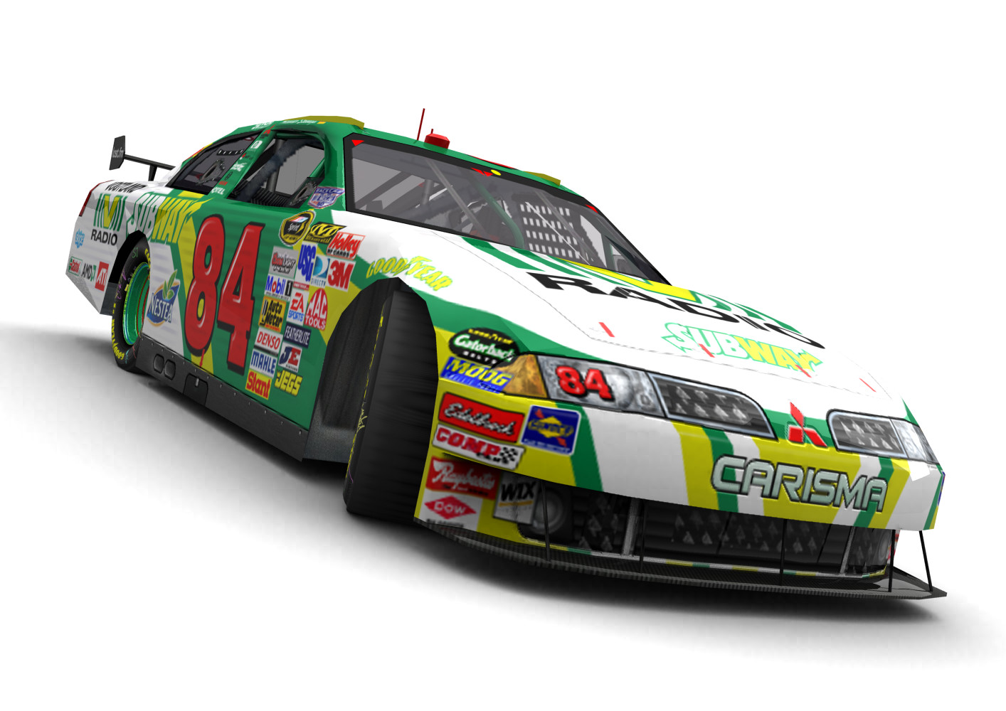 Stannigel Vogtland Racing, Mitsubishi Carisma II 2009, Simodified COT, NASCAR Sprint Cup Series (Blick von vorn, rechts, bodennah)