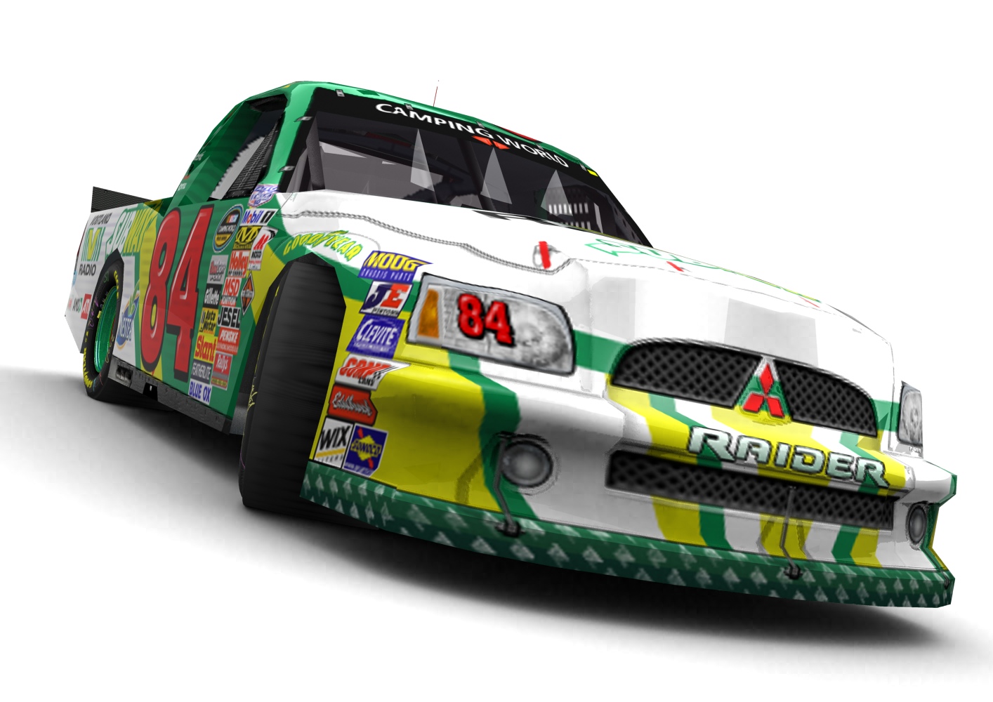 Stannigel Vogtland Racing, Mitsubishi Raider 2009, Project Wildfire Truck Series, NASCAR Camping World Truck Series (Blick von vorn, rechts, bodennah)